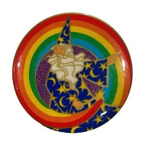 Vintage 1980s Illuminations Merlin Rainbow Pin Whimsical Wizard Pride